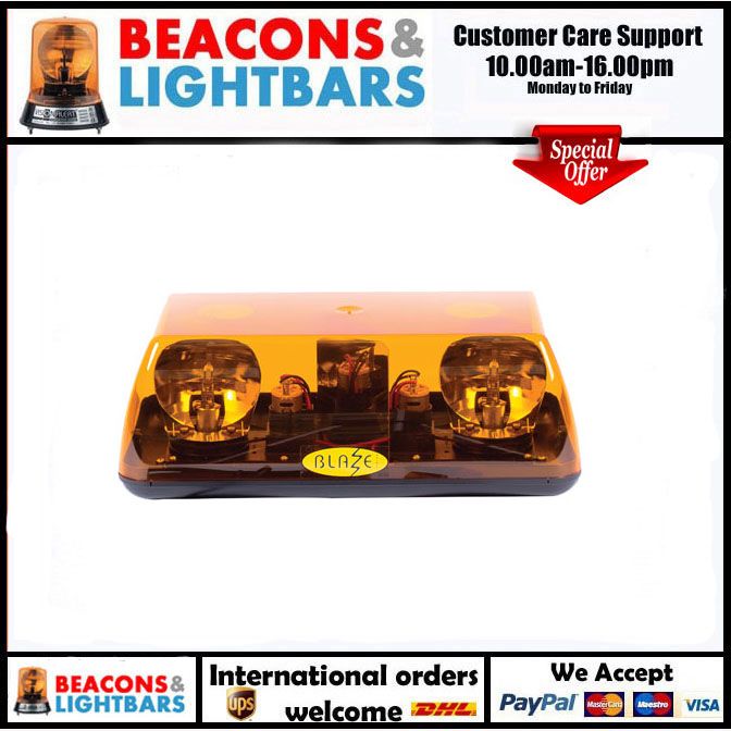 Vision Alert 701.002 Blaze 1 24v 2 Bolt Fixing Rotating Amber Mini lightbar PN: 701.002